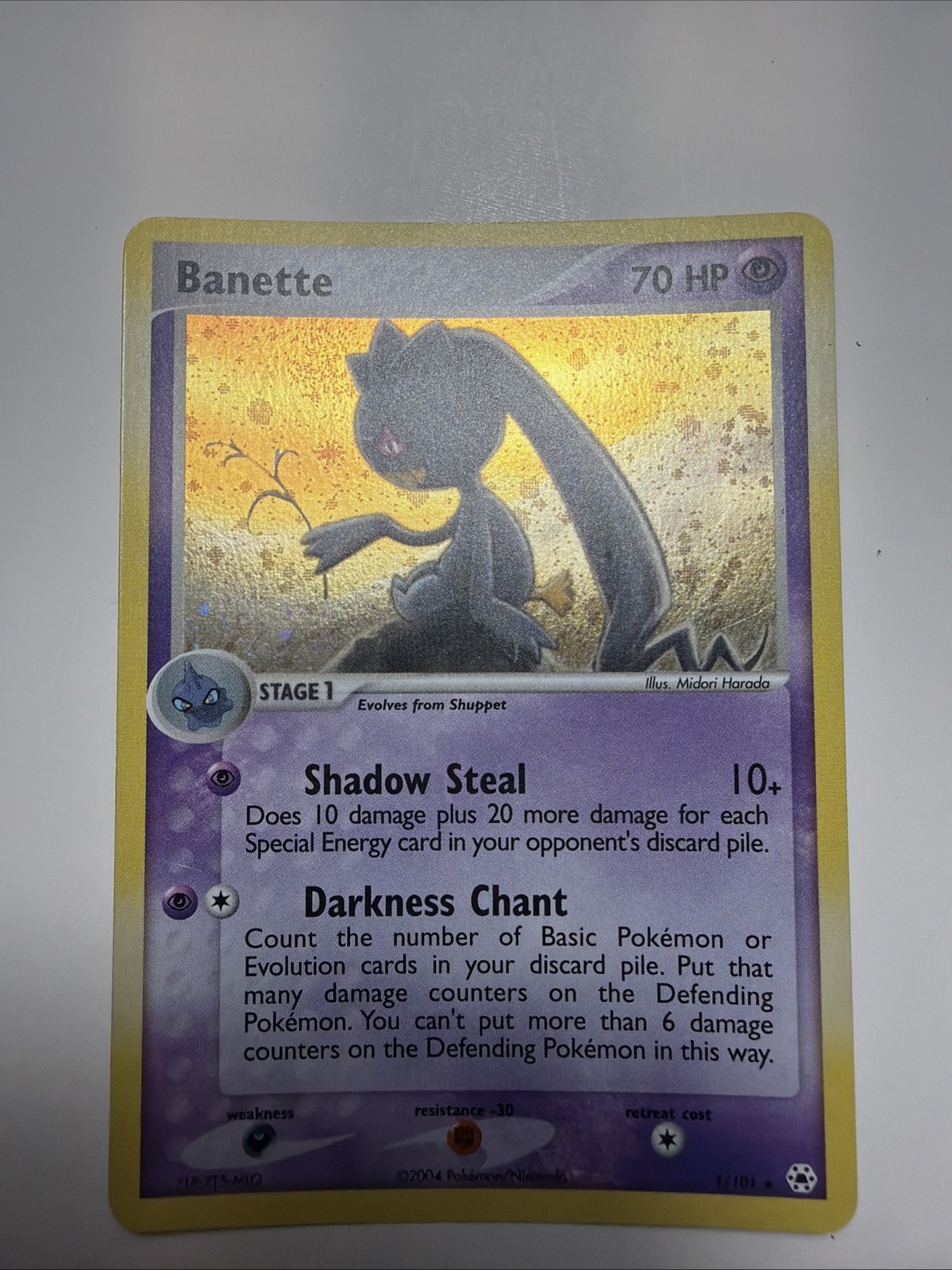 Banette 1/101 Holo Rare Hidden Legends Pokemon LP Swirl