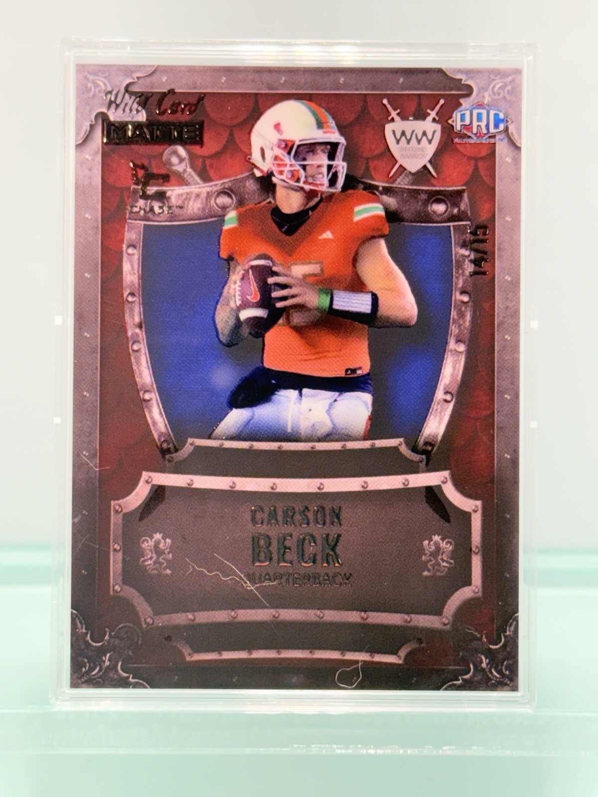 2025 Wild Card Matte Weekend Warrior Carson Beck Pre-Rookie 14/15 #WW-CB