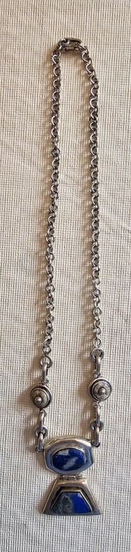 Sterling Silver (925) Southwestern Necklace with Lapis Lazuli