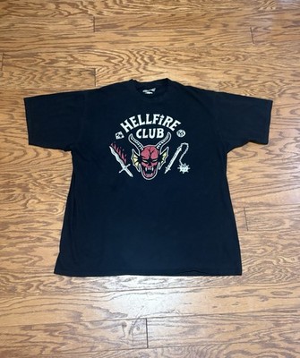 Netflix Stranger Things Hellfire Club Black Short Sleeve Crewneck T-Shirt, Sz XL