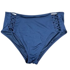 Shade Shore Black High Waisted Lattice Sides Swimsuit Bottoms Size XL Beach