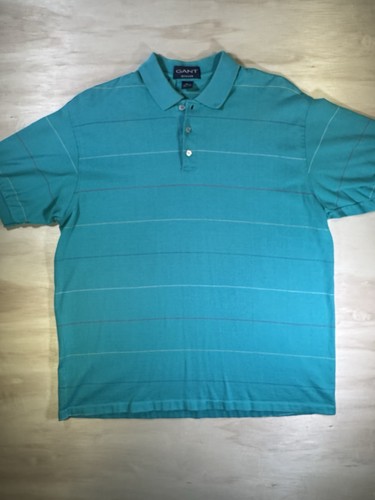 Gant, Vintage Gant Rugger Polo Mens XL Made In USA Turquoise Short Sleeve