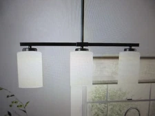 ZSMIHDOH 3-Light Black Modern Kitchen Island Light Fixture Linear Chandelier