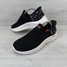 Skechers Slip Ins Go Walk Flex Sunset Rose  Trainers Womens Black UK 6 124822