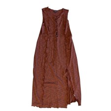 Wild Fable Maxi Dress Sleeveless Ribbed Knit Lace Up Slit Casual XXL