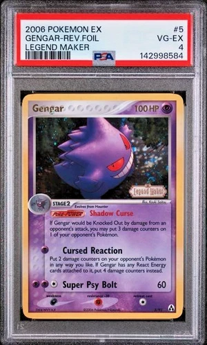 SWIRL PSA 4 2006 Pokemon EX Legend Maker Gengar STAMPED Reverse Holo Foil 5/92
