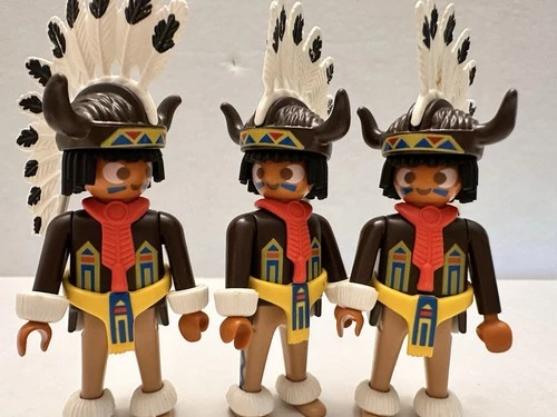 PLAYMOBIL 3732  Western Buffalo DANCERS. Native American. VINTAGE. Box