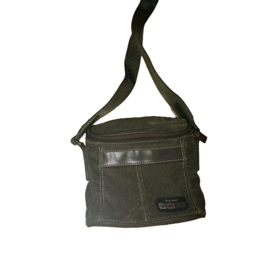 Vintage NINE WEST GREEN CORDUROY CROSSBODY PURSE - Изображение 2 из 4