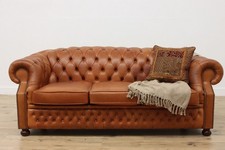 Chesterfield English Vintage Leather Couch, Winchester #56675