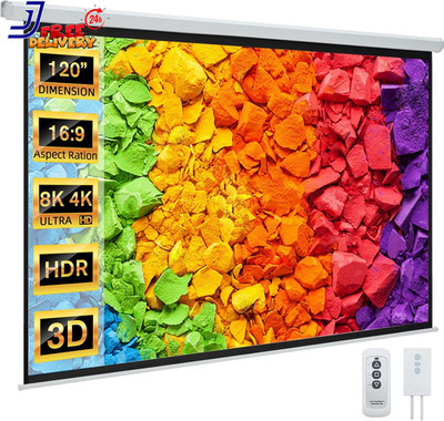 120'' Projector Screen Motorized 16:9 4K HD Pull down Retractable Projection Scre