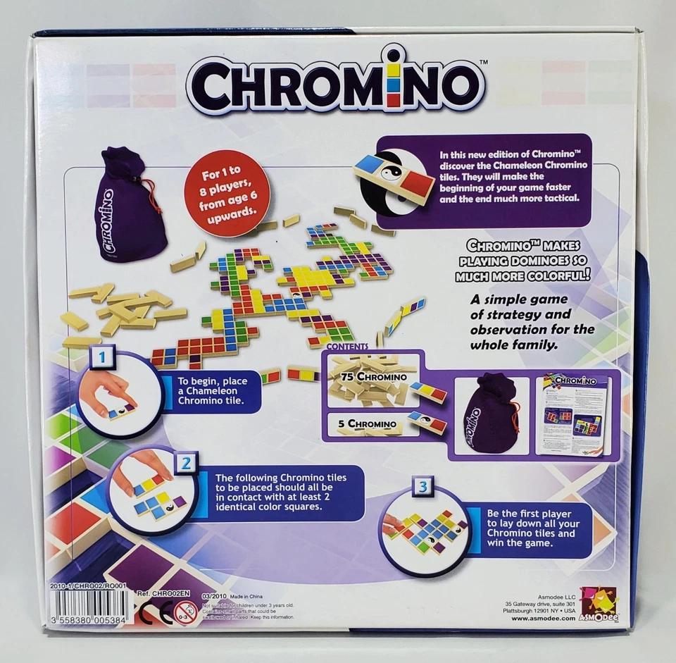 CHROMINO Tile Board Game  Family Party Strategic Color Matching ▪︎ 2010 Edition - Image 2 of 4