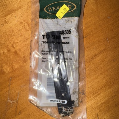 Weaver Top-Mount Scope Base TO-9M Matte Black 48505 Ruger 10/22 Length is 4-3/4''