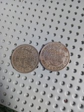 2X Vintage Collectible George VI Half Crown Coins 1948