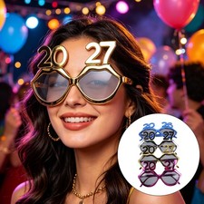 4 Pcs 2027 Glasses Celebration Photo Prop Happy New Year Photobooth Props