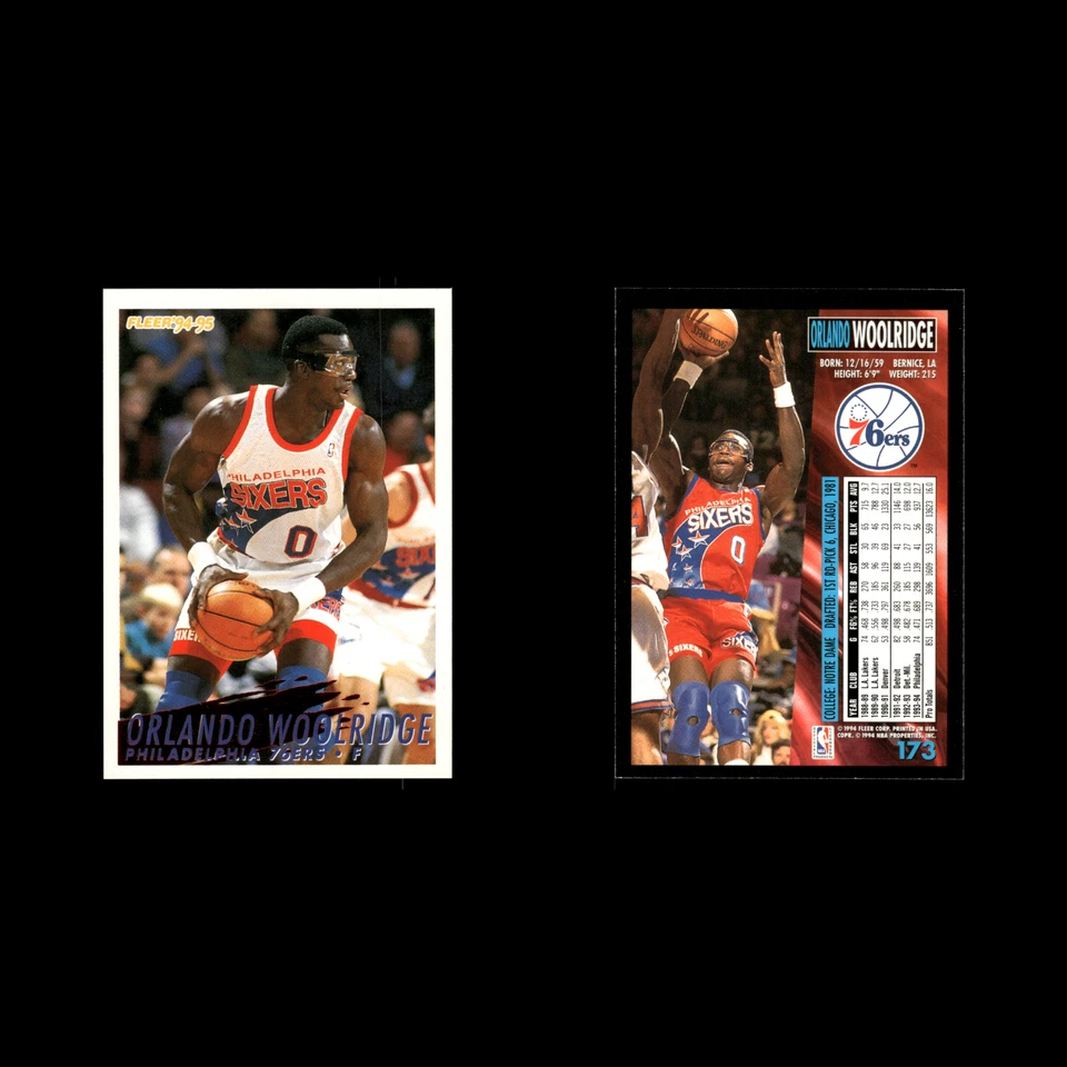 Orlando Woolridge #173 1994-95 Fleer Philadelphia 76ers Basketball Card NBA - Image 3 of 3