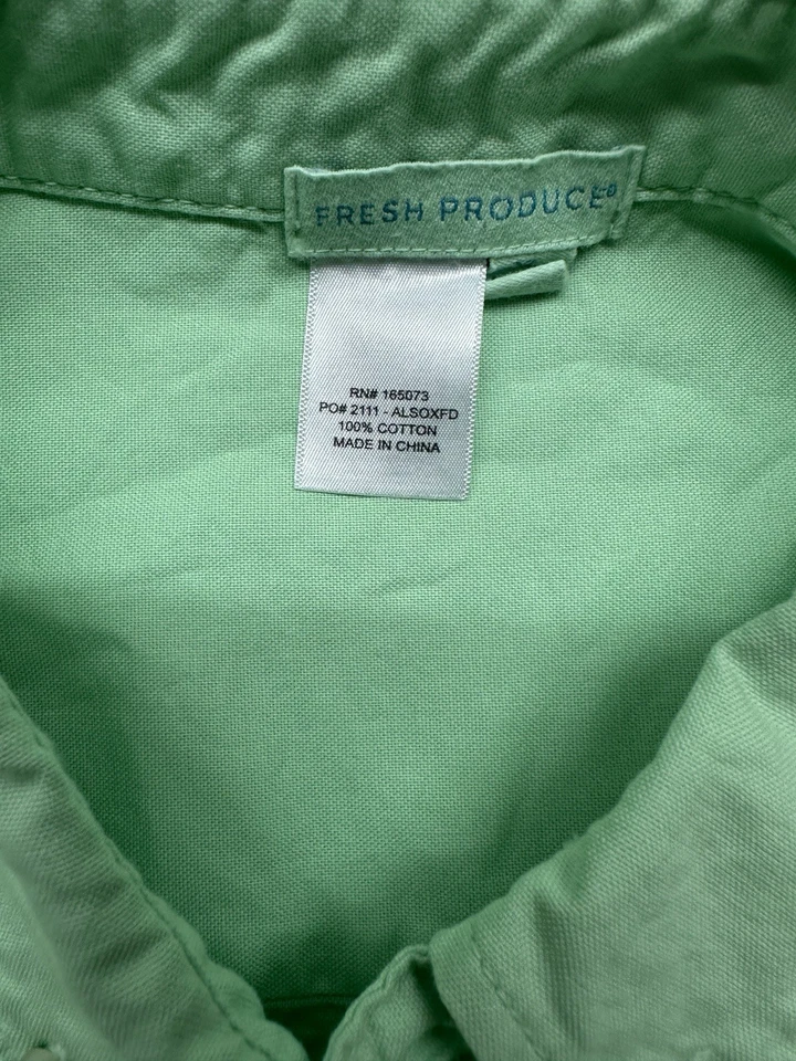 Fresh Produce Button Down Shirt Mens XL  Green Long Sleeve Top Casual - Image 2 of 4