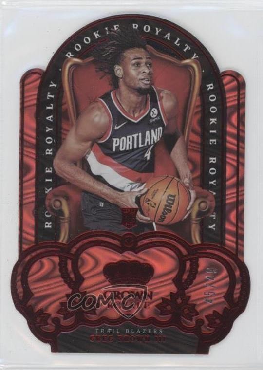 2021-22 Panini Crown Royale Rookie Royalty Red 45/49 Greg Brown III #14 RC 5ub