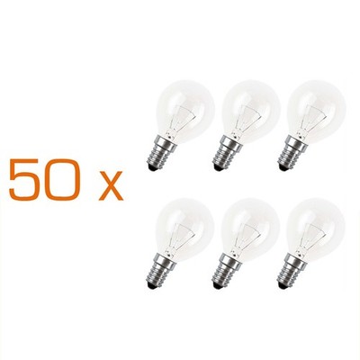50 x Glühbirne Tropfen 40W E14 klar Glühlampe 40 Watt Glühbirnen P45 Glühlampen