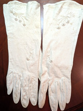 Womens Victorian Gloves 2 pair Leather and Crochet