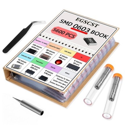 5600PCS 0603 SMD Resistor Kit from 0Ω to 10MΩ 1%, SMT Electronics Component A...