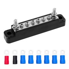 12V Bus Bar 6 x 5/32" (M4) Screws Terminals 2x 1/4 Studs 12 Volt Power Distri...