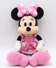 Disney Store Minnie Mouse Large Plush 20 Inches Pink Polka Dot Velour Dress
