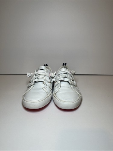 Sperry Kids White Leather Boat Shoes Girls Size 8 Casual Sneakers Pre-Owned - Picture 2 of 4