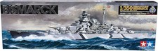 Tamiya 78013 Bismarck 1:350 mit Holzdeck, Metall Kanonen, Ätzteile Reling usw