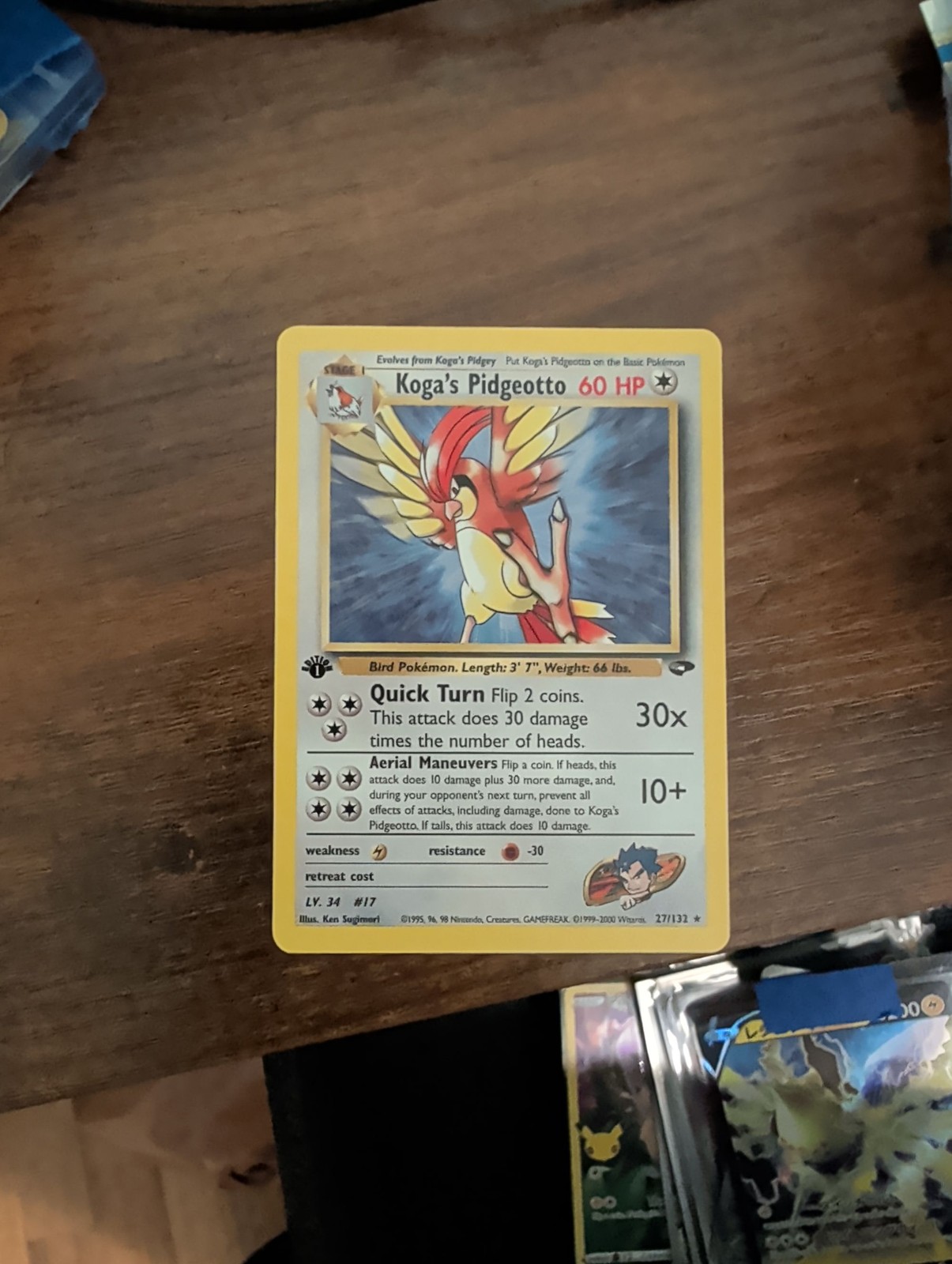 Pokemon Koga's Pidgeotto 27/132 Gym Challenge TCG WOTC Card