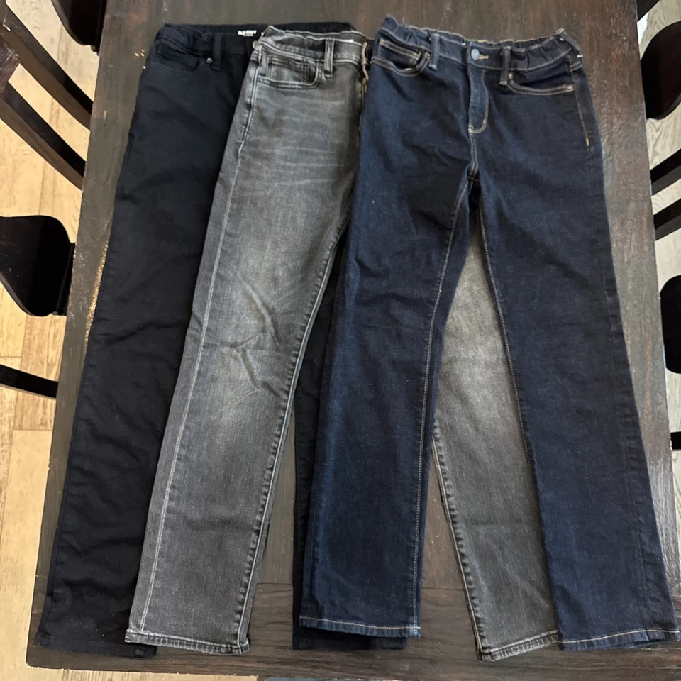 Lote de 5 Jeans Niños Old Navy Talla 14 Slim en Negro, Azul Oscuro y Gris Foto 4 de 4