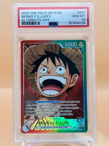 2025 One Piece Monkey D. Luffy Leader Alt Art #OP13-001 PSA 10 GEM MINT