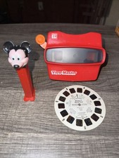 Vtg 1983 3D VIEW-MASTER Red Reel Viewer With Orange Handle Tyco Viewmaster