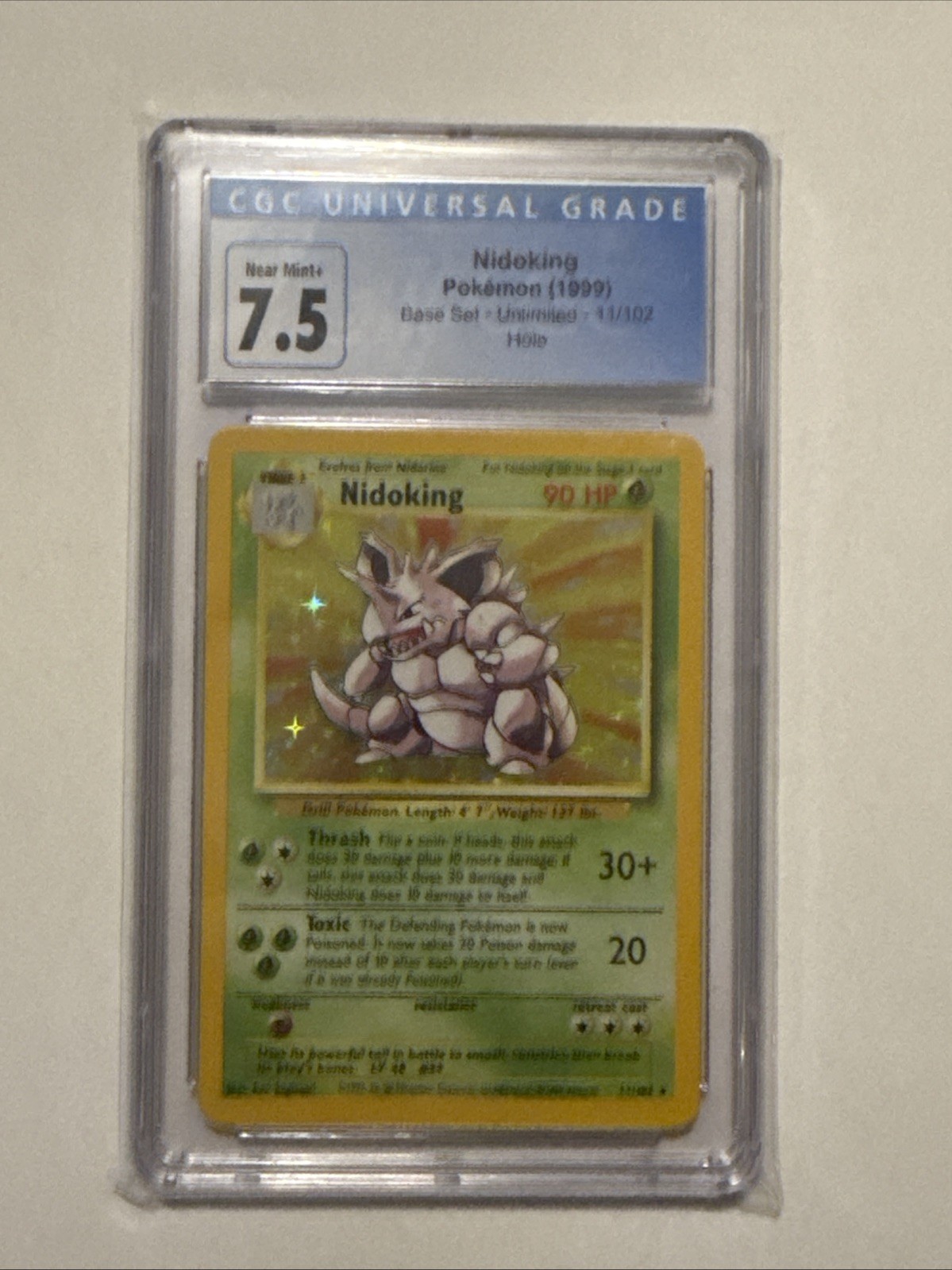 CGC 7.5 Nidoking 1999 Base Set 11/102 Holo Pokemon Card