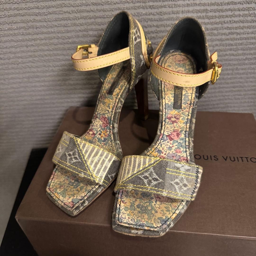 Louis Vuitton Patchwork Monogram Denim Leather Sa… - image 7