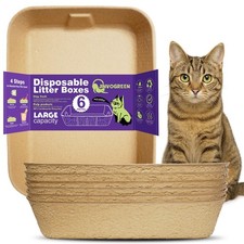 Disposable Litter Boxes for Cats, 6 Pack Cat Litter Trays for Travel, Tempora...