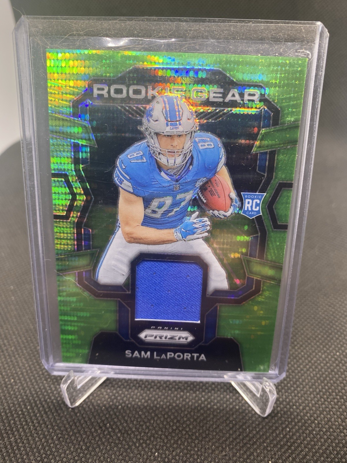 2023 Panini Prizm Sam LaPorta Silver Prizm Rookie Gear Patch RC #RG-SL Lions