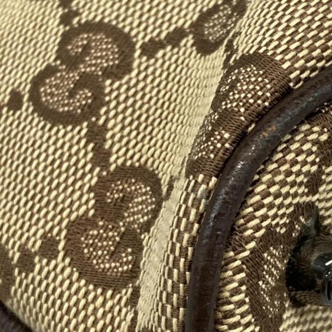 GUCCI Tote Bag GG Pattern Beige Dark Brown Leather Used 113015 Women thumbnail 7
