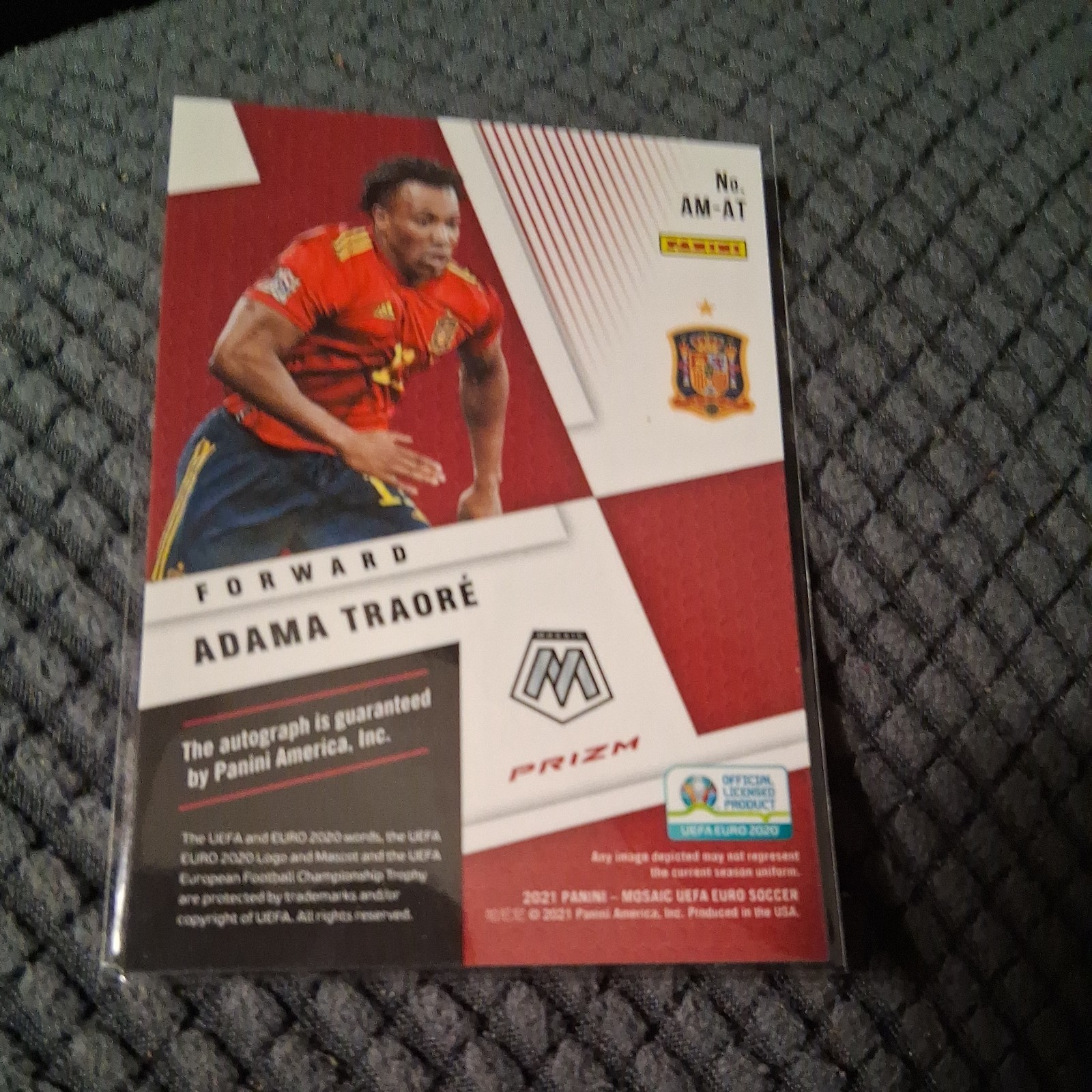 2021 Panini Mosaic UEFA Euro 2020 -Auto Adama Traore #AM-AT Silver Mosaic Prizm  view 2
