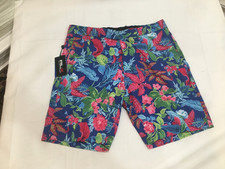 NWT $115.00 RLX Ralph Lauren Men Golf Stretch Shorts Blue / Pink Floral Size 34