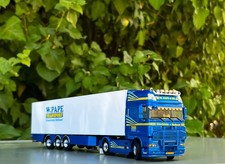DAF XF 105 SSC 4x2 box trailer 3 axle "W. Pape Transport" WSI truck models 1:50