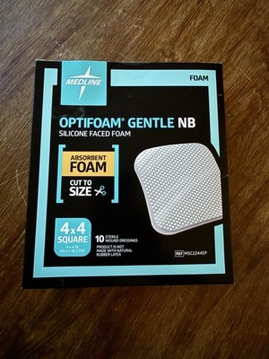 Medline Optifoam Gentle NB Dressing 4x4 Inches Sterile Box of 10