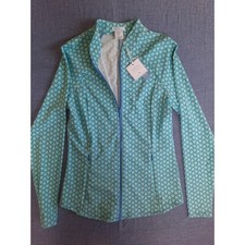 Sigrid Olsen Golf  Tennis Womens Small Blue Green Zip Jacket UPF 50 Quick Dry