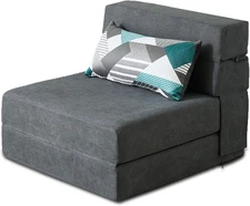 Folding Sofa Bed Single Size with Pillow Memory Foam Convertible Sleeper Chair F
