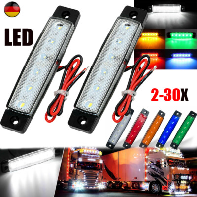2X 6LED Seite Marker Blinker Licht Anhänger LKW LKW Lampe Wasserdicht 12V 24V DE