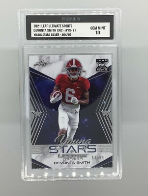 2021 LEAF Young Stars - DEVONTA SMITH Rc - Silver Foil - #64/99 - GEM MINT 10