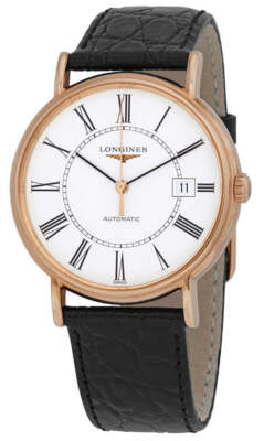 【DMBoss】LONGINES（ロンジン） Presence メンズ Longines Presence Automatic Rose Gold PVD Leather Date Mens Watch