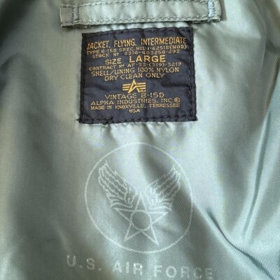 USA製 90's ALPHA type B-15D flight jacket Alpha Industries Men's B-15 Flight Jacket (XS, Replica Blue
