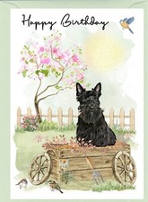 Scottish Terrier / Scottie Dog (4" x 6") Birthday Card with blank inside