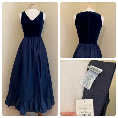 midnight blue silk dress