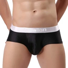 Men Boxer Briefs Underwear Bulge Pouch Ice Silk Underpant Low Rise Trunks